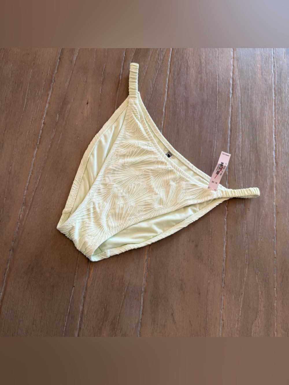 PINK Victoria's Secret Pale Yellow Textured Bikini Bottoms